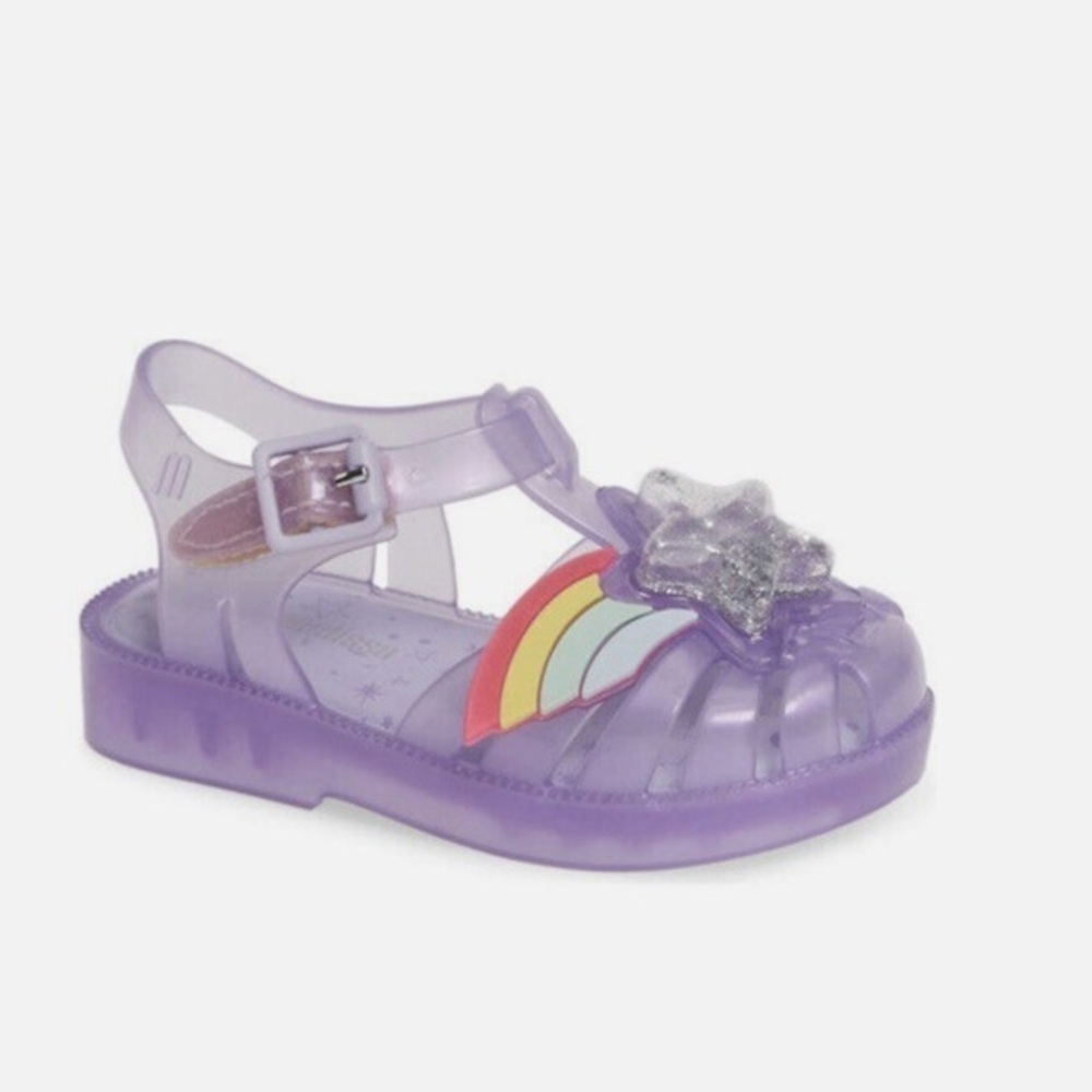 Mini Melissa Toddler Girls Sandal Glitter Rainbow Star Possession II. 6 purple